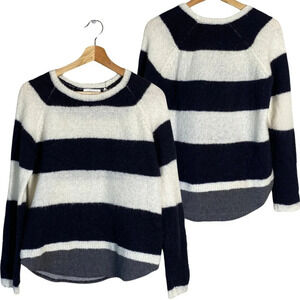 Anthropologie Sita Murt Long Sleeve Striped Wool Sweater Women Small Black White